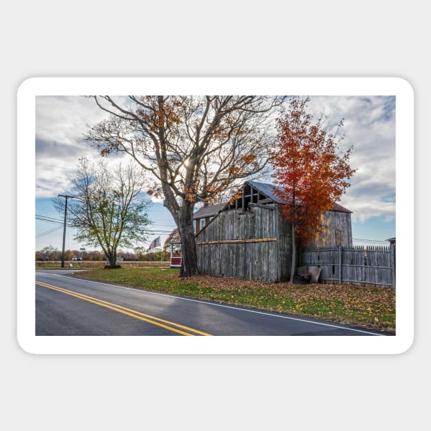 Rural Barn Along the Road Sticker by andykazie